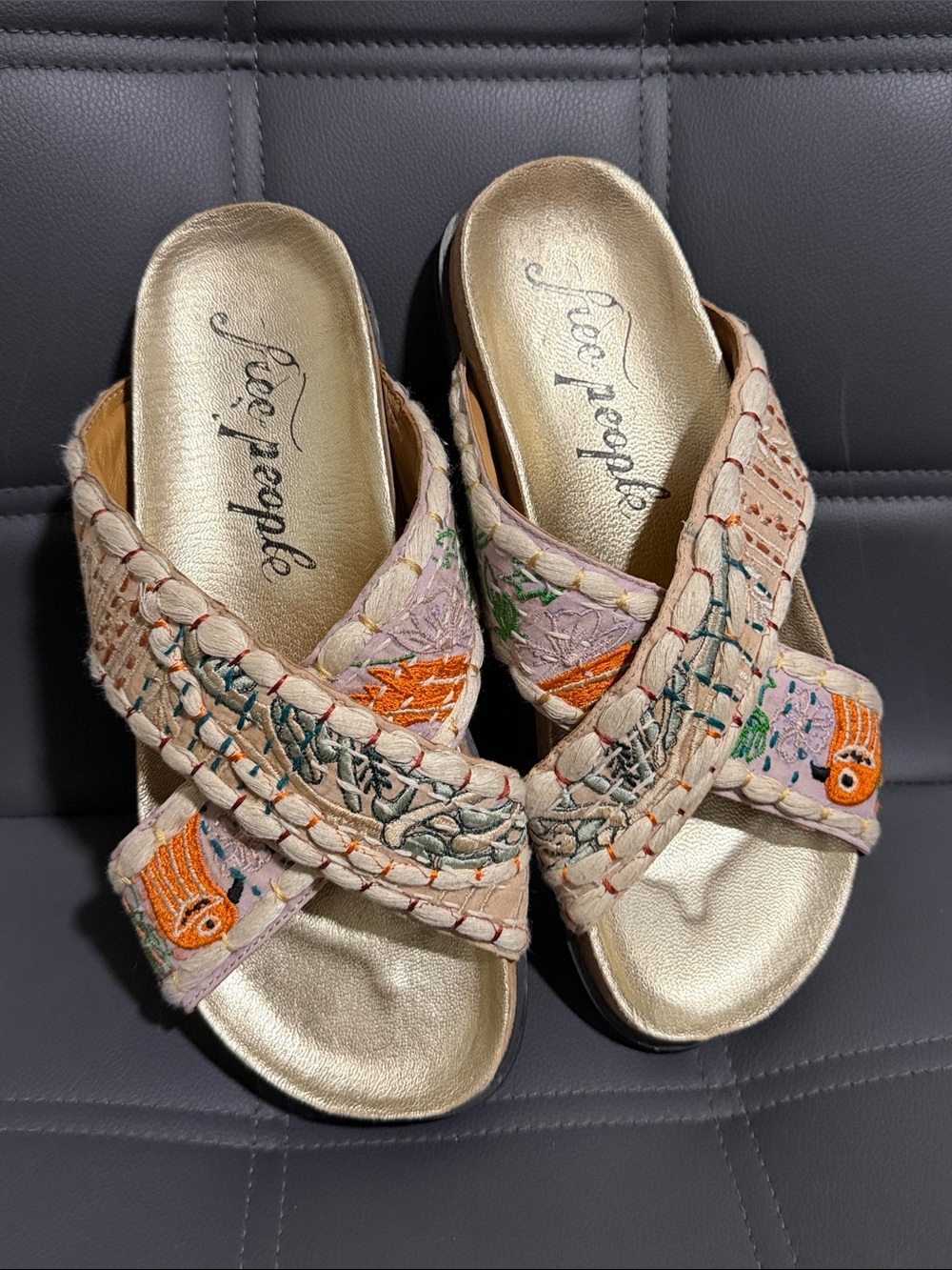Free People Wildflowers Crossband Sandals Size 7.5/8